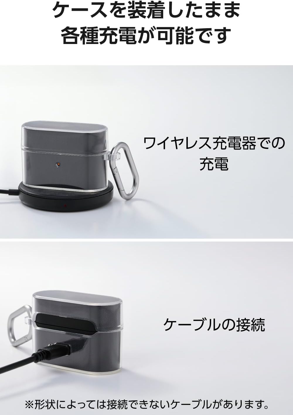 Detalle 1 de エレコム TWS-SO262UCCR WF-1000XM6用ソフトケース 透明TPU・カラビナ付き