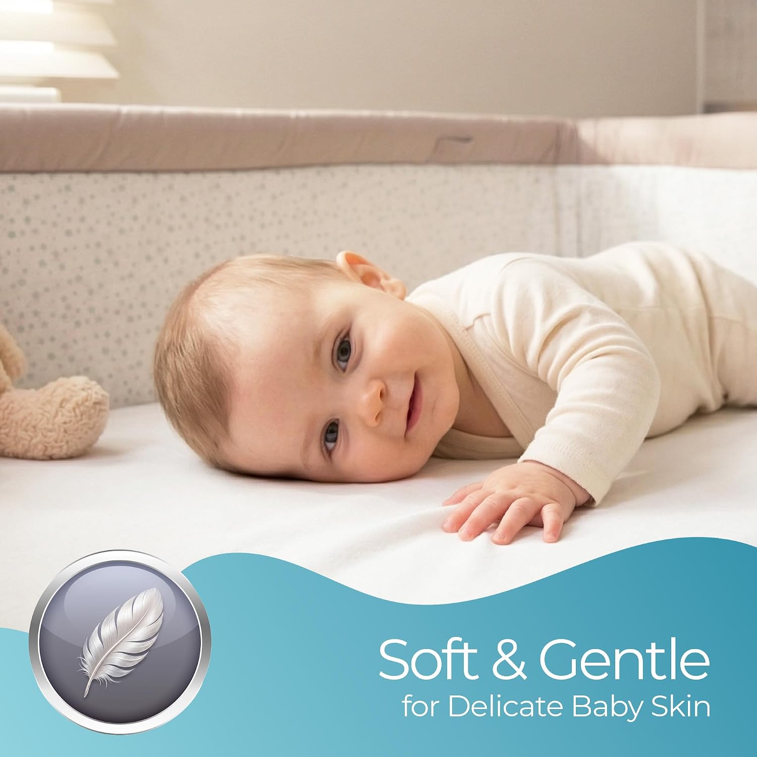 Thumbnail 2 de Next To Me Crib Sheets 51x85cm — 2-Pack Organic Cotton, Breathable and Secure Fit for Bedside Cribs