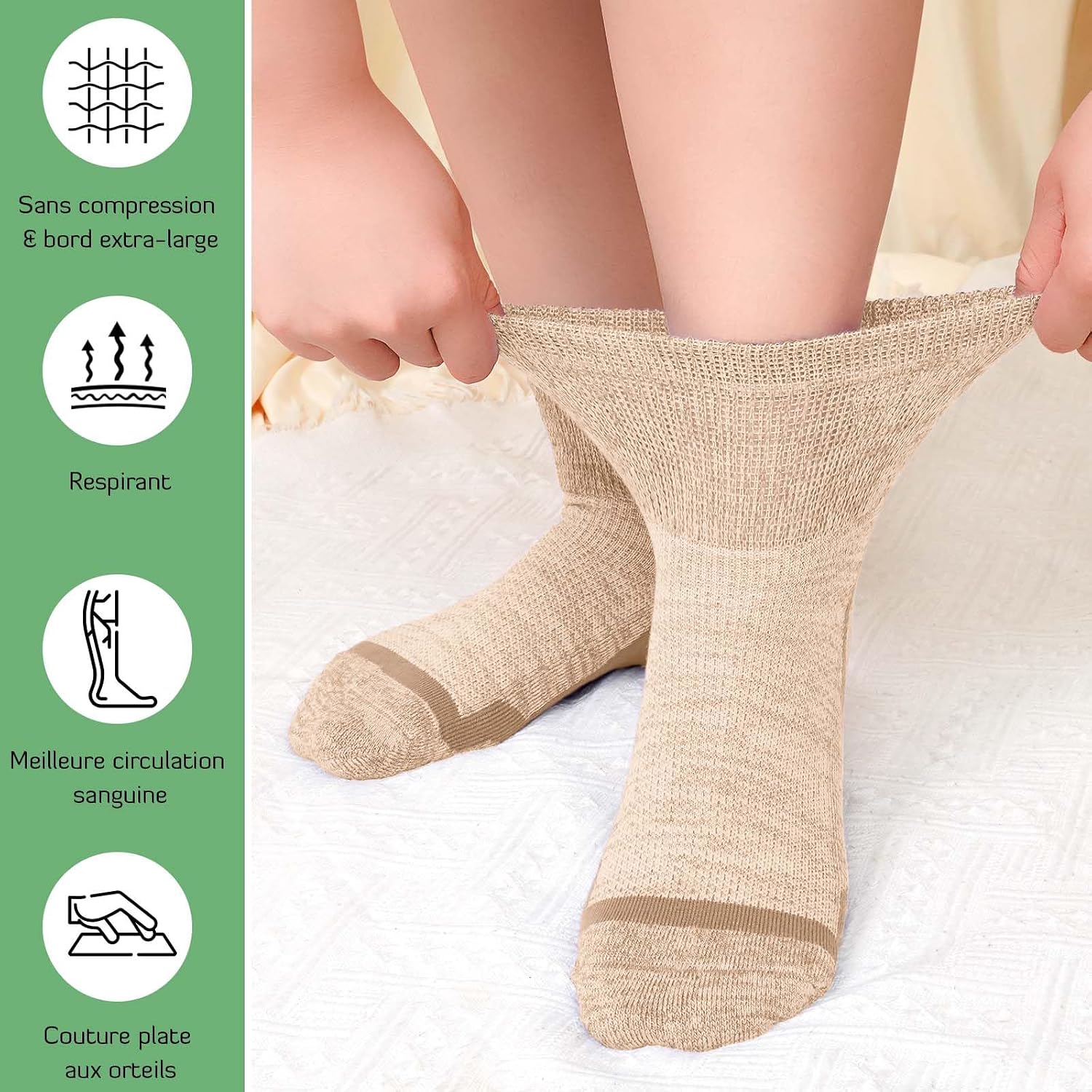 Detalle 1 de LOFIR Chaussettes Diabétiques en Bambou 39-46