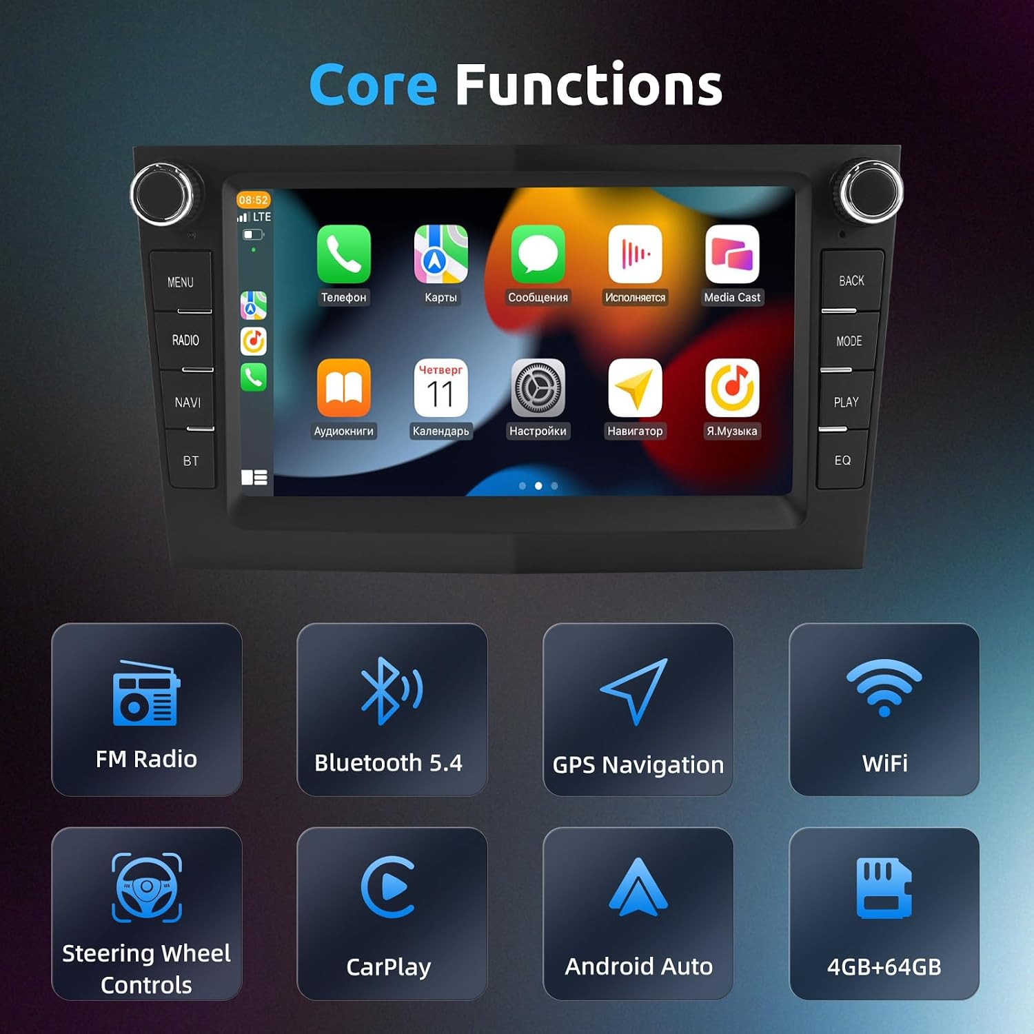 Thumbnail 6 de ESSGOO True 4+64G Android 15 Car Stereo for Vauxhall/Opel: Wireless CarPlay, Android Auto & 7-inch Display