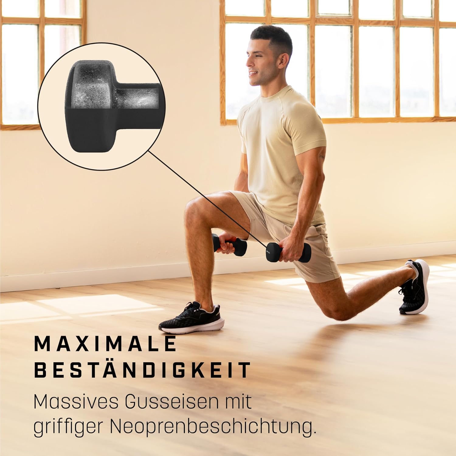 Thumbnail 3 de KG PHYSIO Neopren Hanteln Set (2er-Set) mit Fitnessposter: rutschfest & griffig für Training zuhause