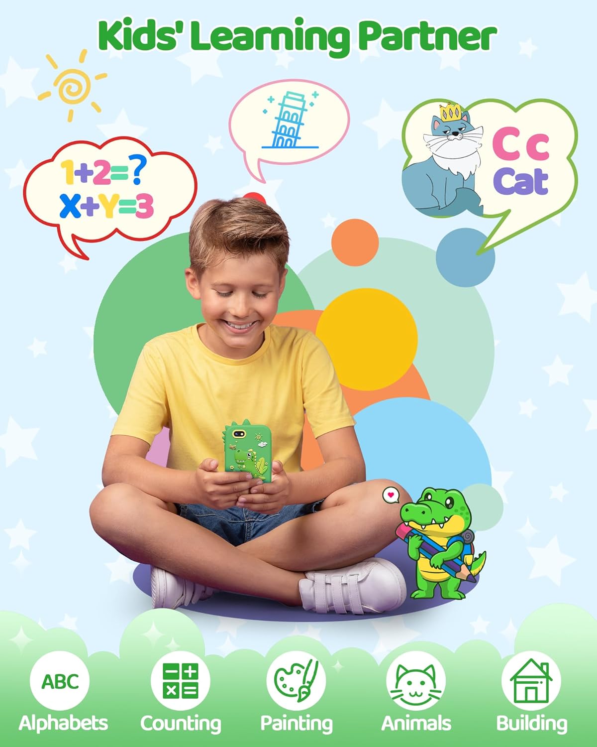 Thumbnail 3 de KOKODI Kids Smart Phone Toy with Touchscreen HD Dual Camera (Green)