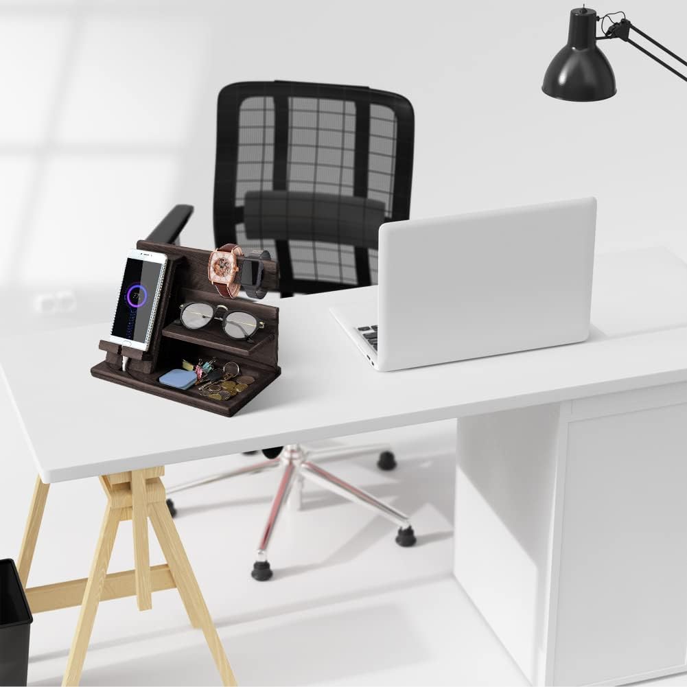 Thumbnail 4 de Gifts for Men Wood Phone Docking Station – bedside organiser and desk stand
