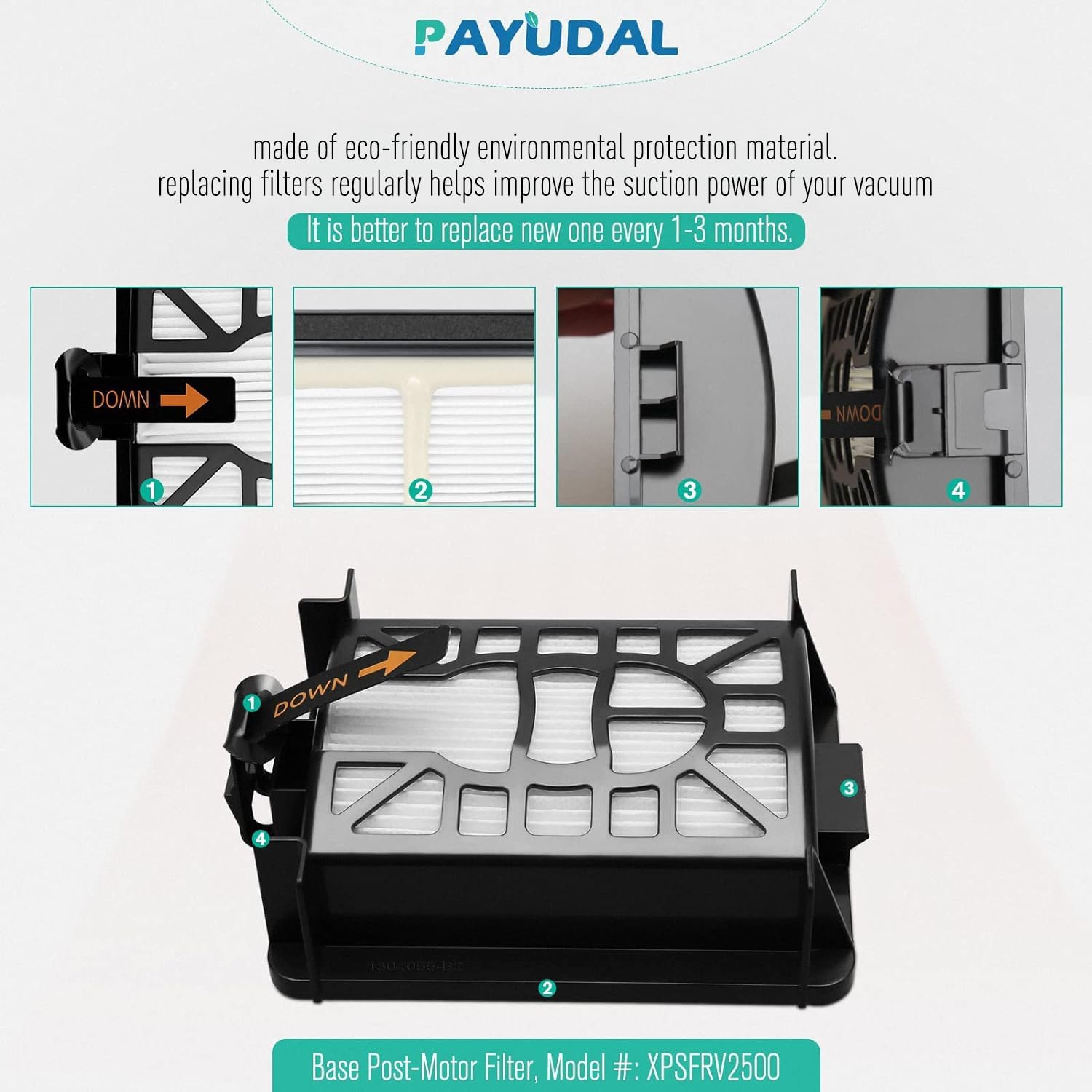 Detalle 2 de PAYUDAL Shark AI Robot Vacuum Filter Kit, 2 HEPA and 4 Foam Filters