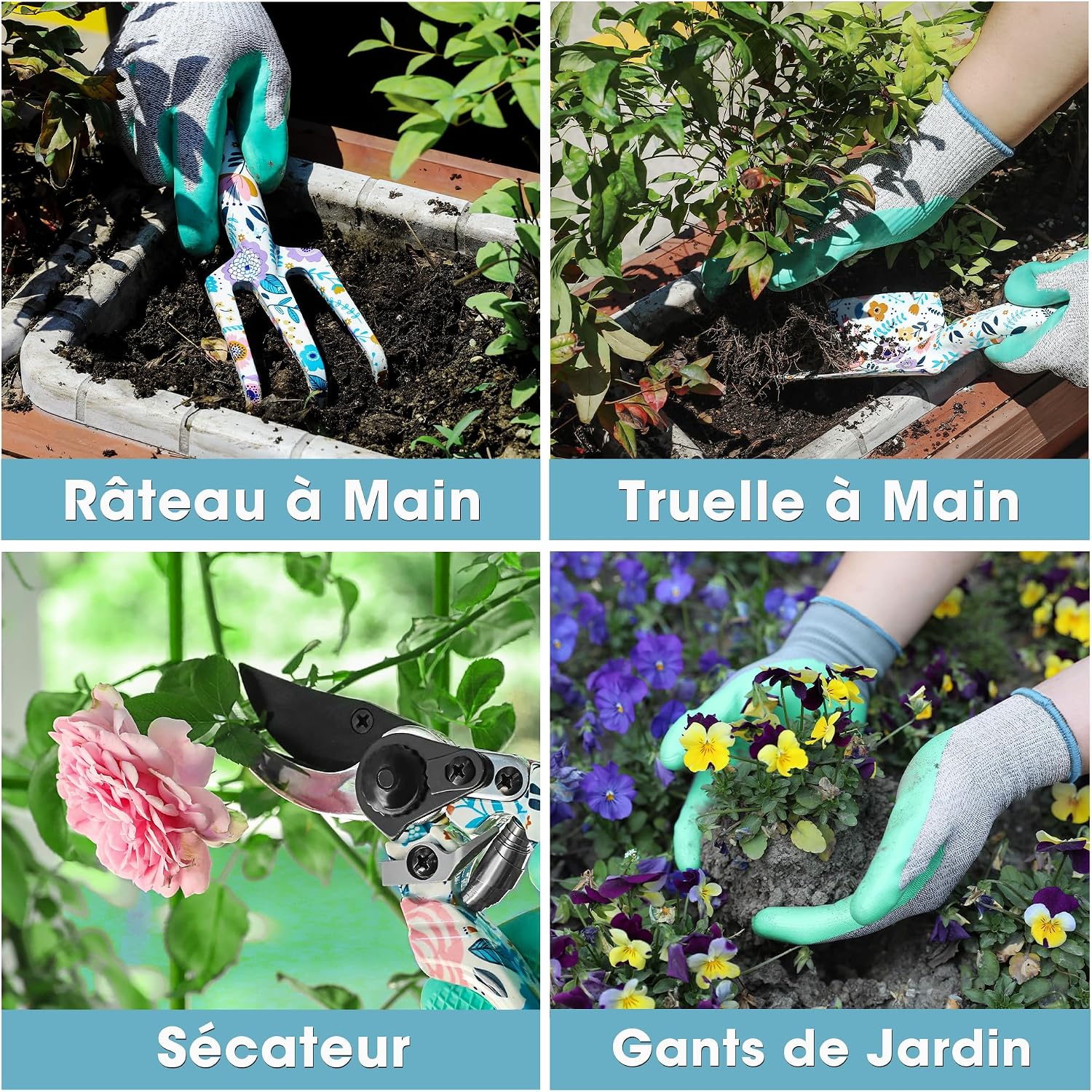 Detalle de WORKPRO Ensemble d'outils de jardinage 4 pièces ⚙