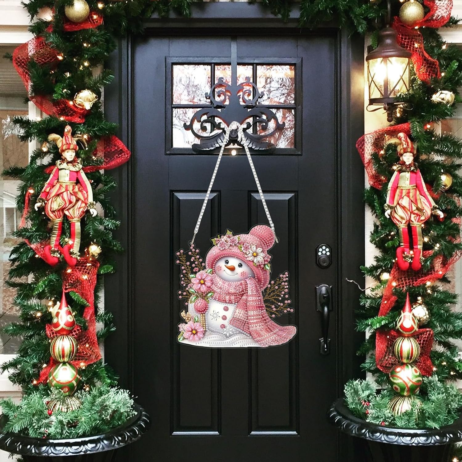 Detalle de GHHKUD Christmas Hanging Diamond Art Kit – Special Shaped Snowmen 5D Diamond Painting