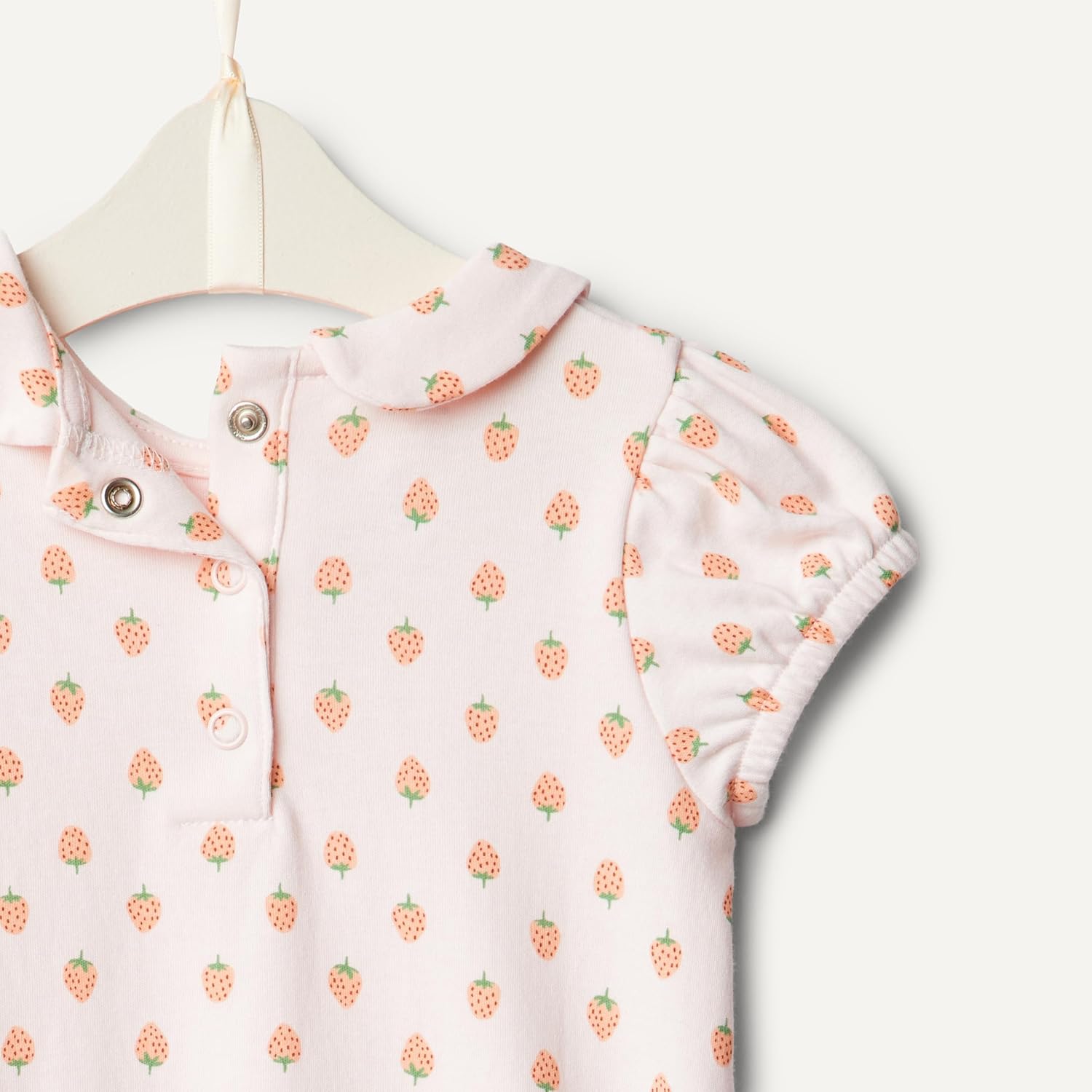 Thumbnail 3 de Amazon Essentials Baby Girls’ Cotton Short-Sleeve Romper Suit with Peter Pan Collar (Pack of 2)