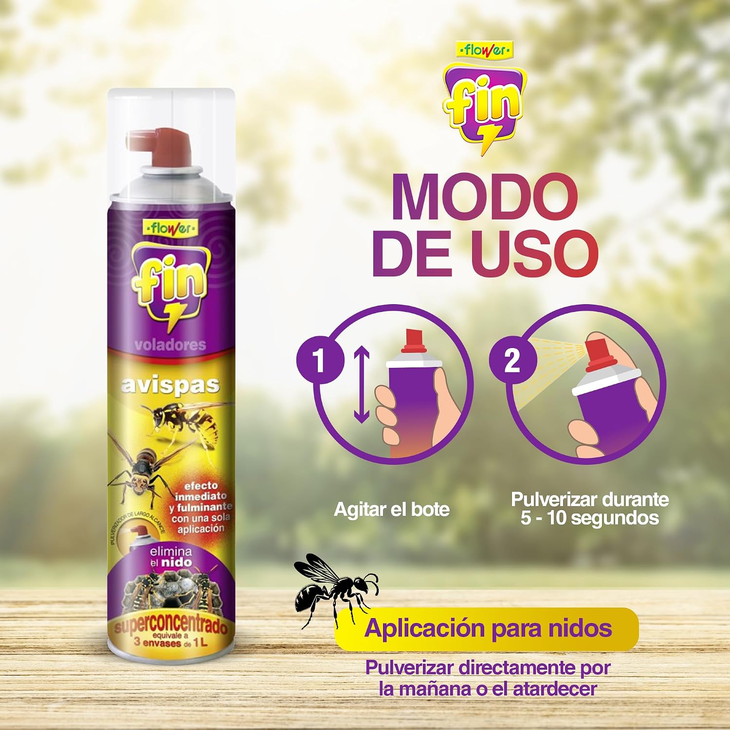Detalle 1 de Flower Fin Avispas 800 cc insecticida
