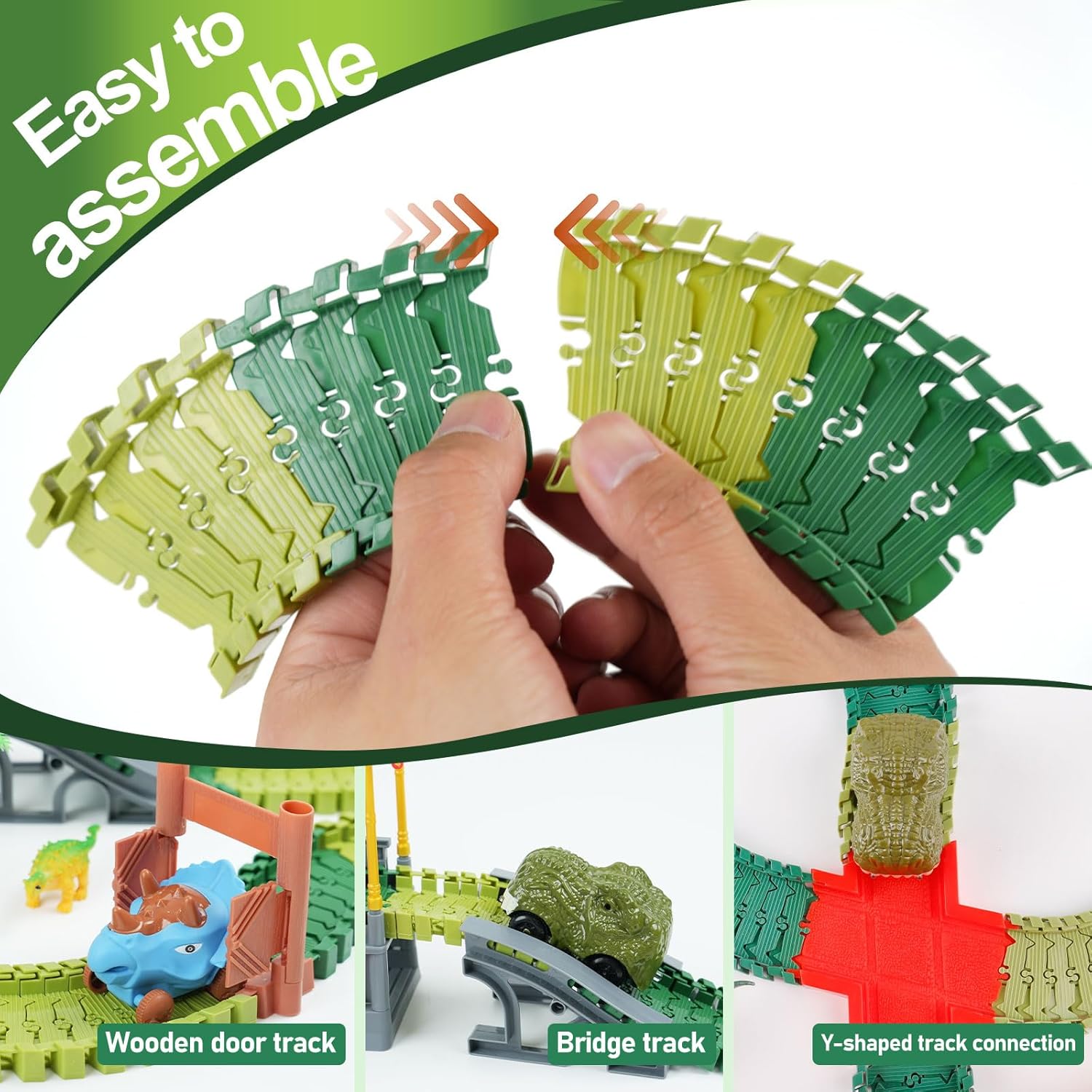 Thumbnail 3 de ToyFuntasy 96-Piece Dinosaur Flexible Track Expansion Kit