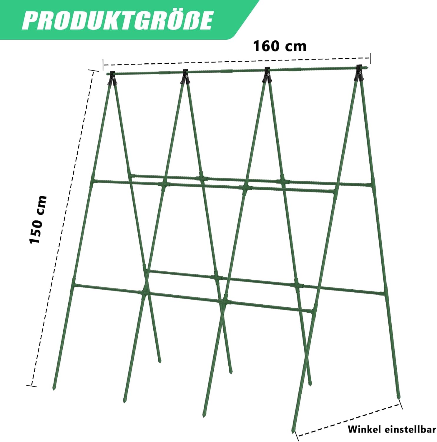 Thumbnail 1 de SUNYRISY Gurke Rankhilfe & Rankgitter in A-Form, 150 cm – grün