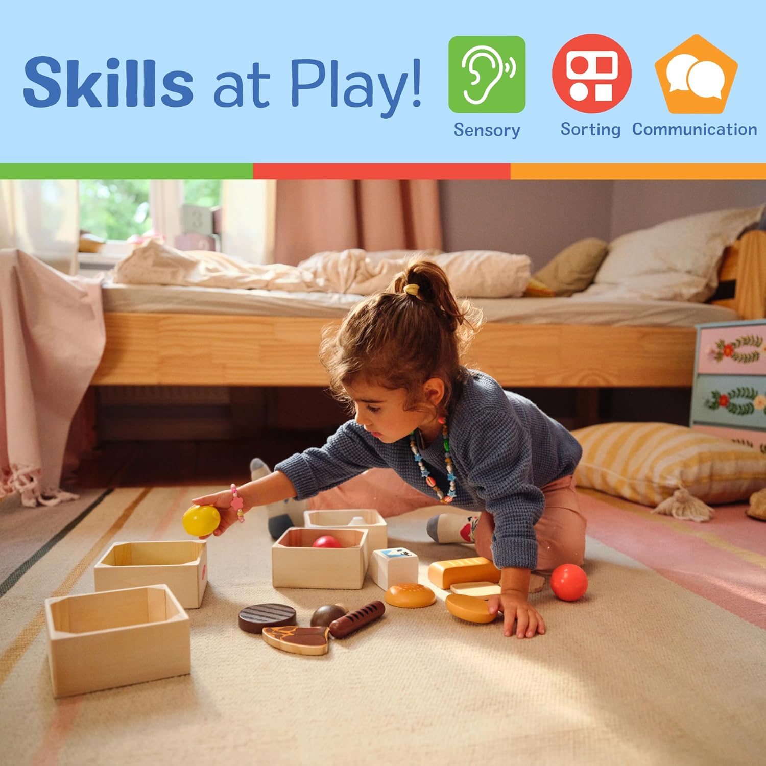 Detalle 2 de Melissa & Doug Holz-Lebensmittelset: 21-teiliges Spielküchen- und Kaufladen-Zubehör für Kinder ab 2 Jahren