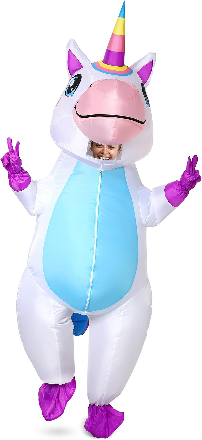 Detalle 2 de Gootus Inflatable Unicorn Costume for Adults (Polyester) with Air-Filled Fan