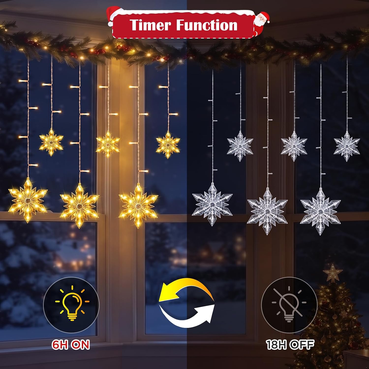 Thumbnail 6 de ELKTRY Christmas window lights with 9 stars