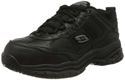Detalle de Skechers Men's Soft Stride Grinnel M Industrial Shoe – Black Leather/Black Mesh (10 UK)