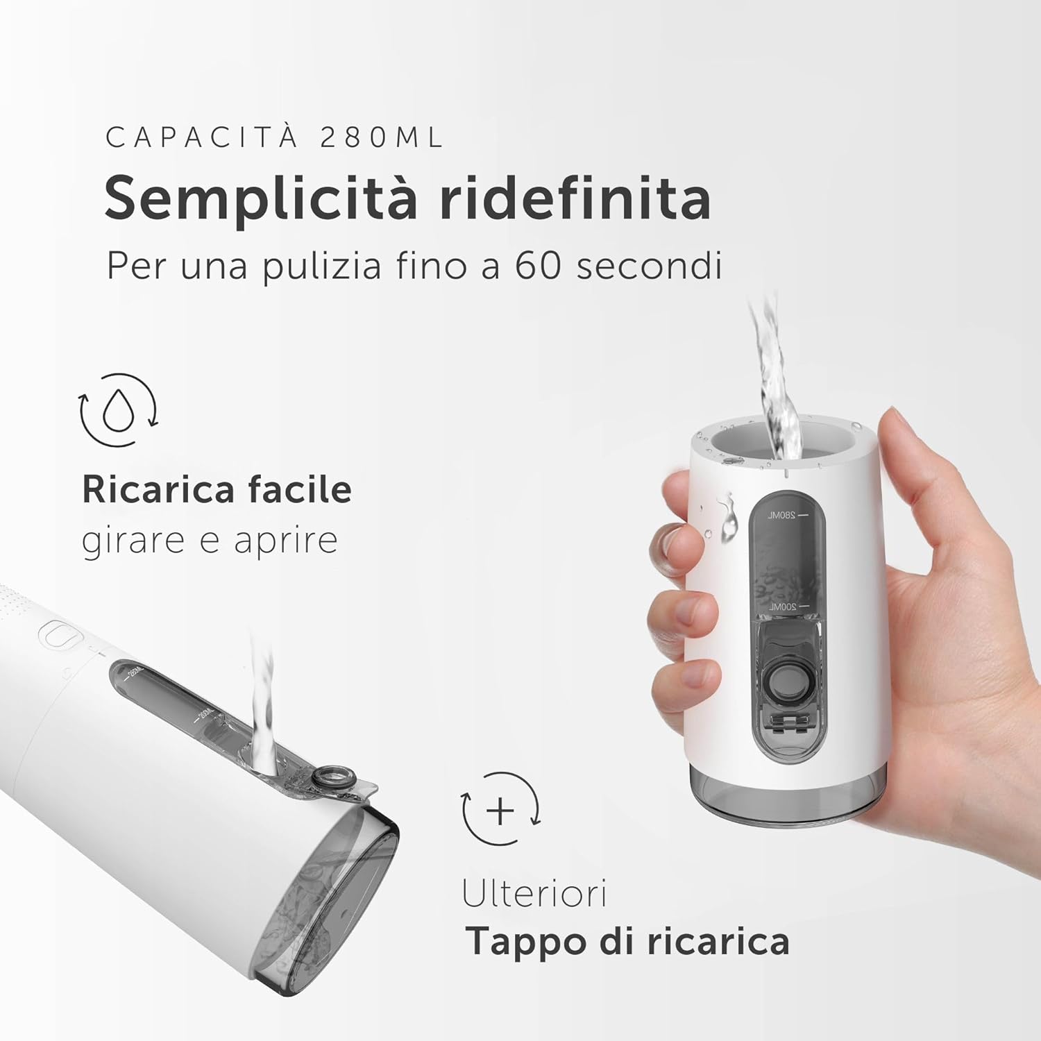 Detalle de Wondersmile Irrigatore orale Pro: tecnologia SmoothFlow, 30 giorni di prova e 4 programmi per denti e gengive