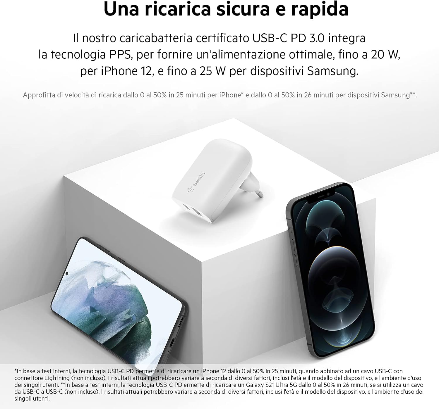 Detalle 2 de Belkin Doppio caricabatteria 37 W USB-C PPS