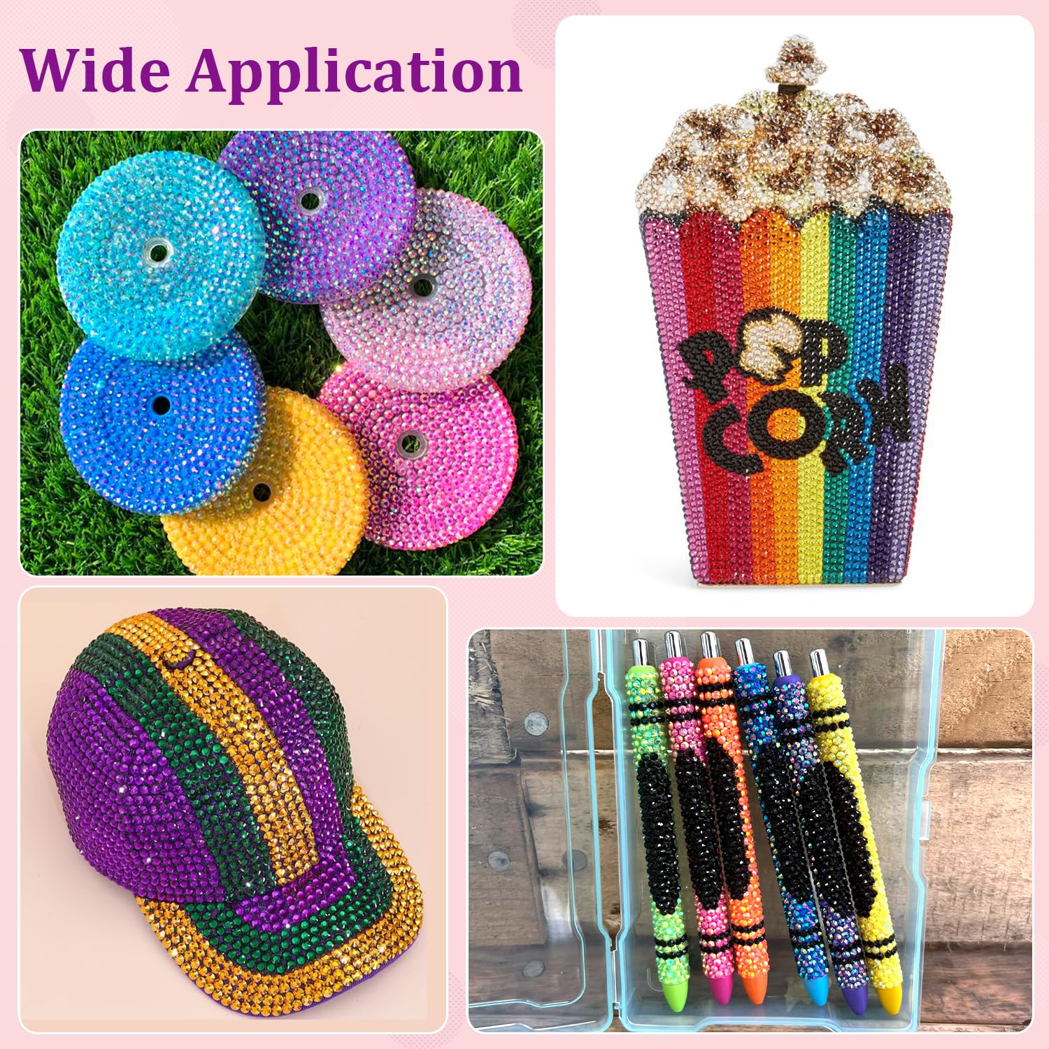 Detalle 2 de 22000Pcs Resin Rhinestones for Bedazzling with Tweezers — Mixed Colors 2/3/4mm Set with B7000 Glue