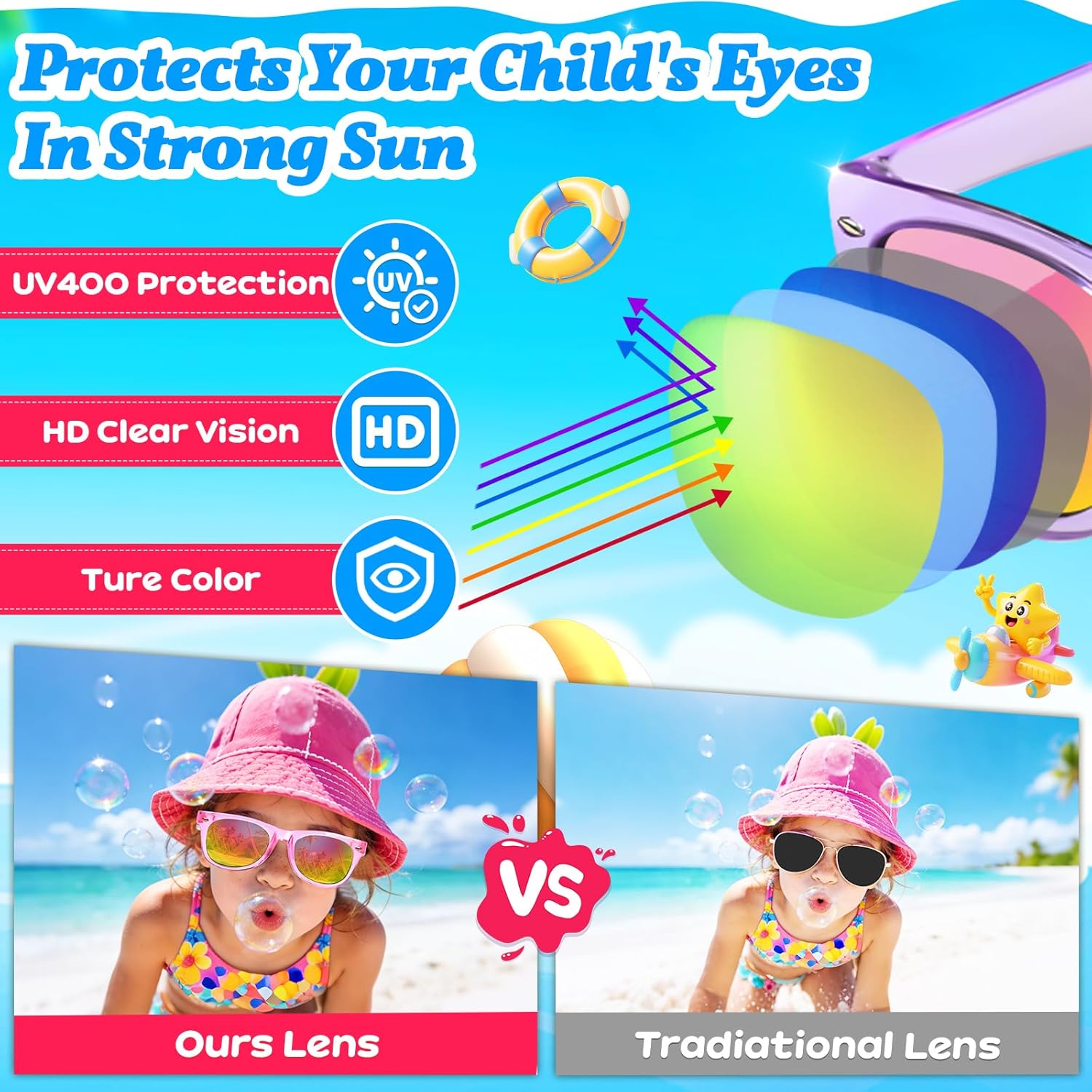 Thumbnail 2 de Nylytek 16-Pack Kids Sunglasses for Party Favors (UV400, Polarized) — Neon & Classic Colors, Ages 3–8