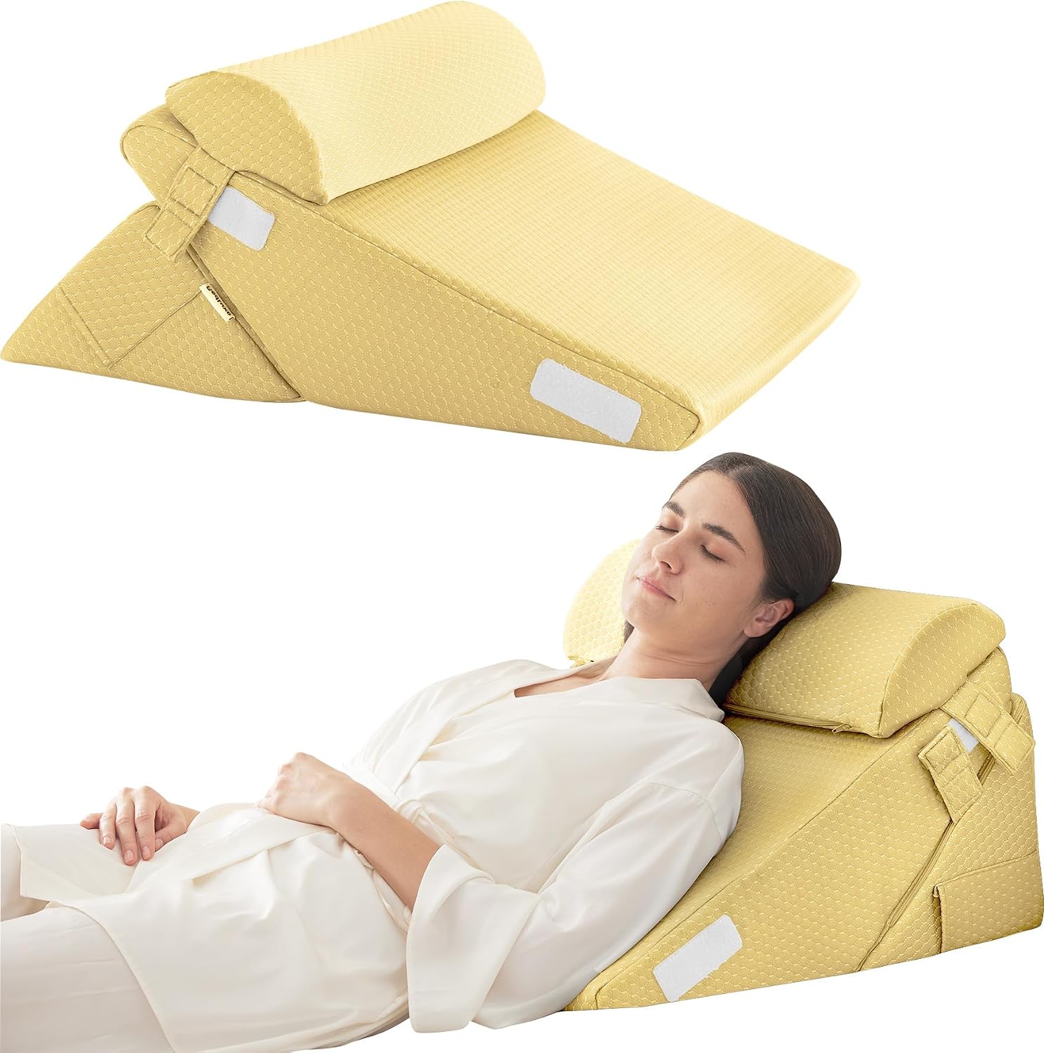Detalle de Bedluxe Wedge Pillow Set, 9- and 12-Inch