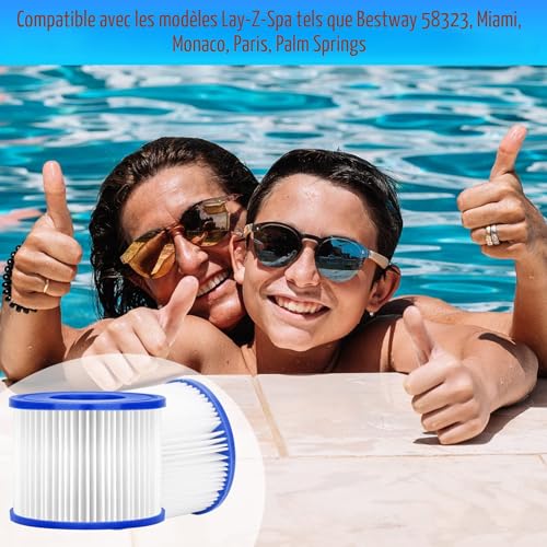 Thumbnail 2 de Sosayet Filtre Spa Type VI – Lot de 6 cartouches compatibles Bestway 58323 et Lay-Z-Spa (Miami, Monaco, Vegas)
