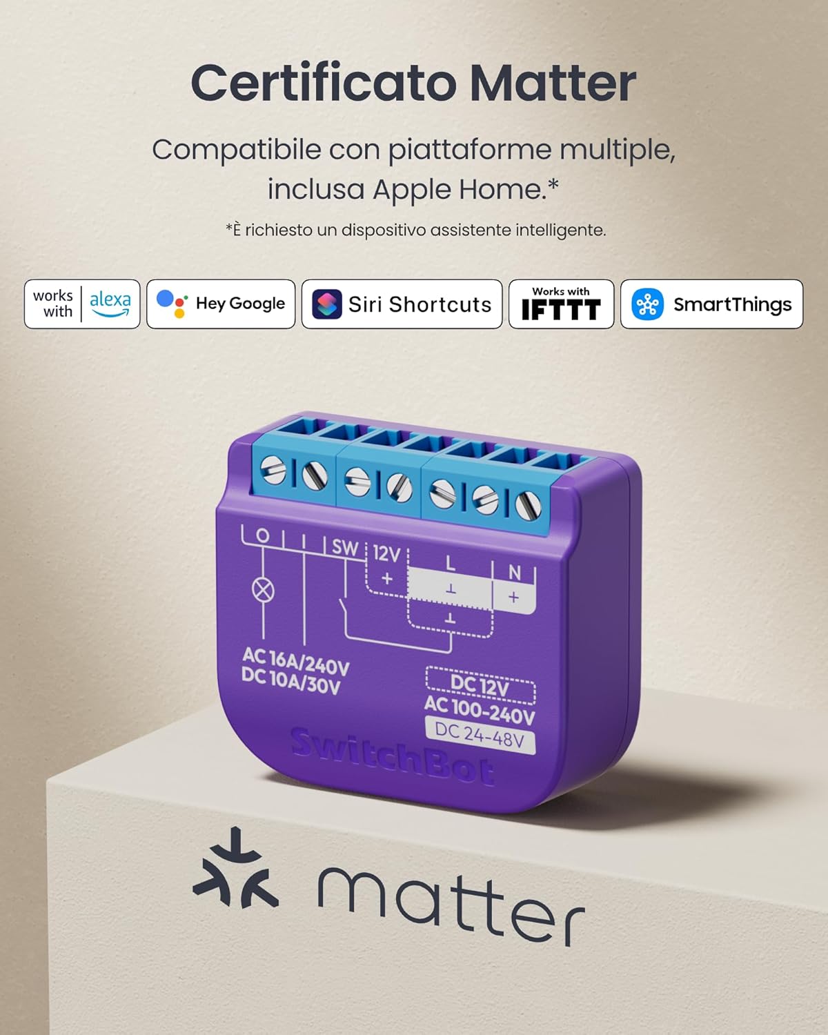 Thumbnail 2 de SwitchBot Smart Relè 1 16A Wi‑Fi e Bluetooth