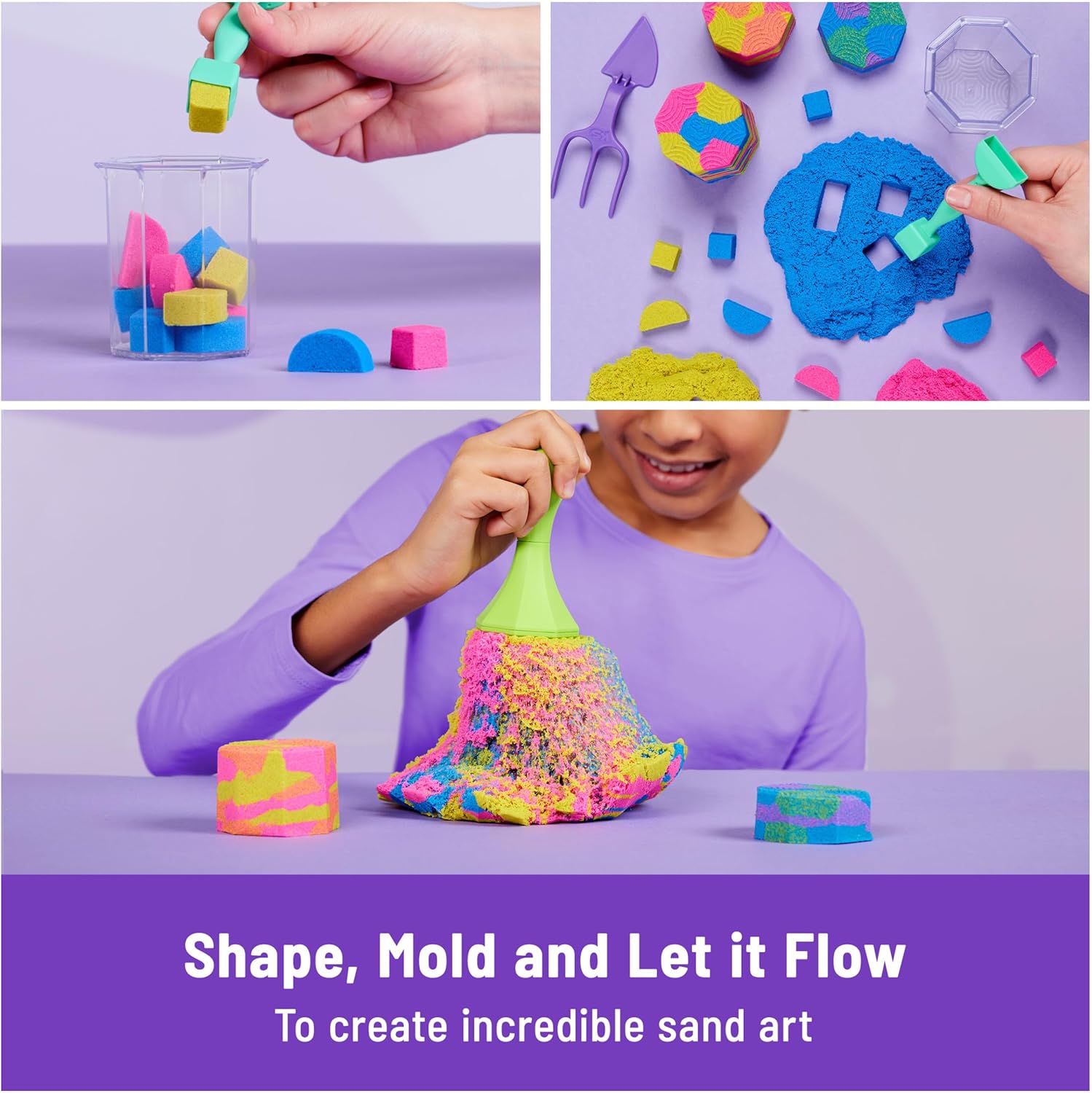 Detalle de Kinetic Sand Squish N’ Create 382 g 🎨