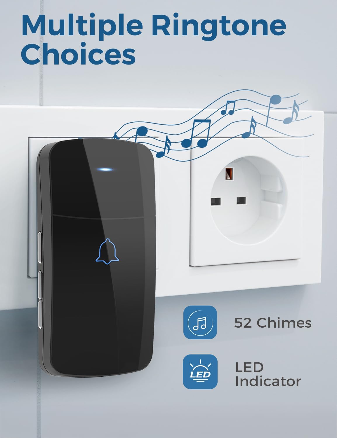Detalle de AVANTEK wireless doorbell 1312 ft range kit