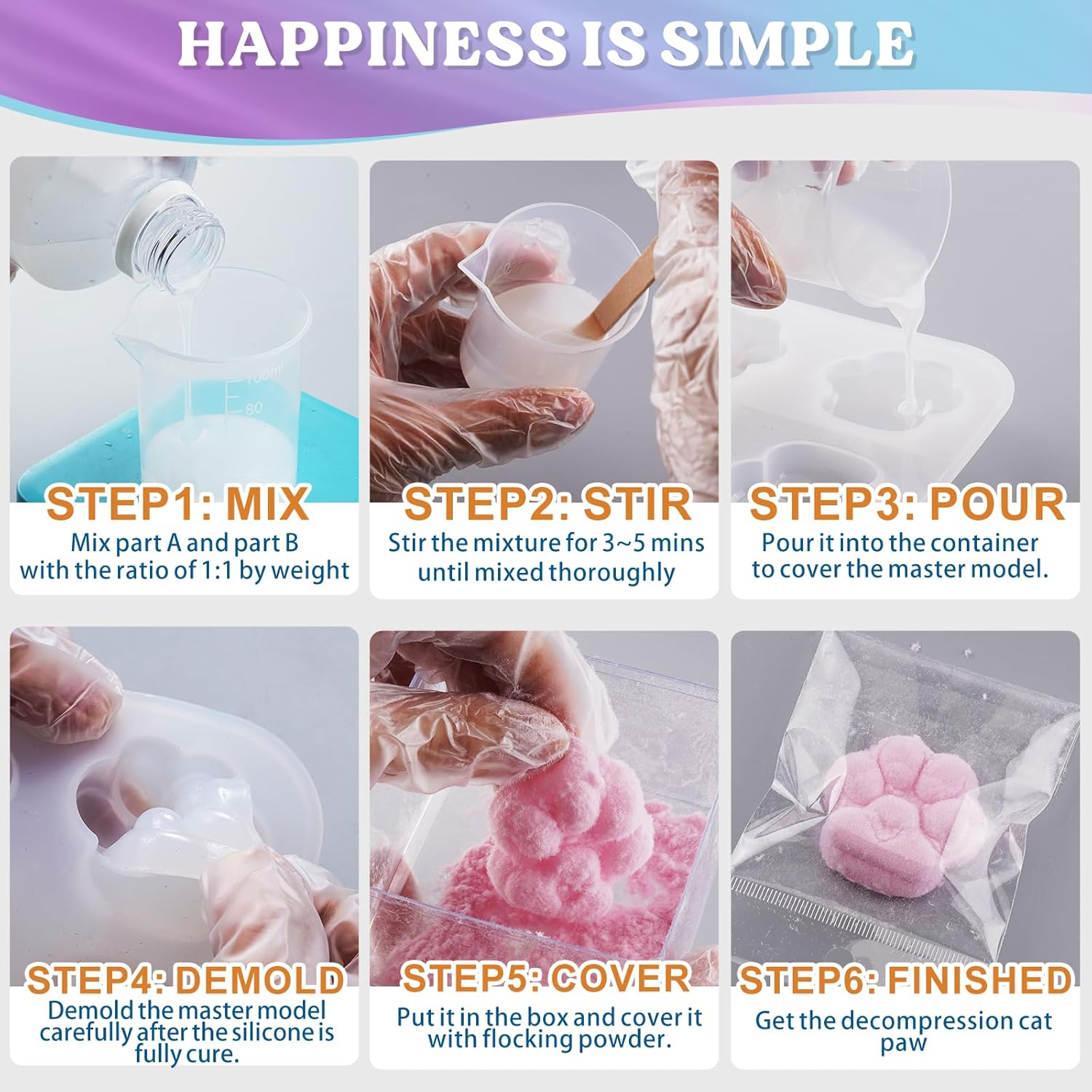 Thumbnail 6 de LET'S RESIN Liquid Silicone for Squishy Maker – 16oz All-in-One 1:1 Kit