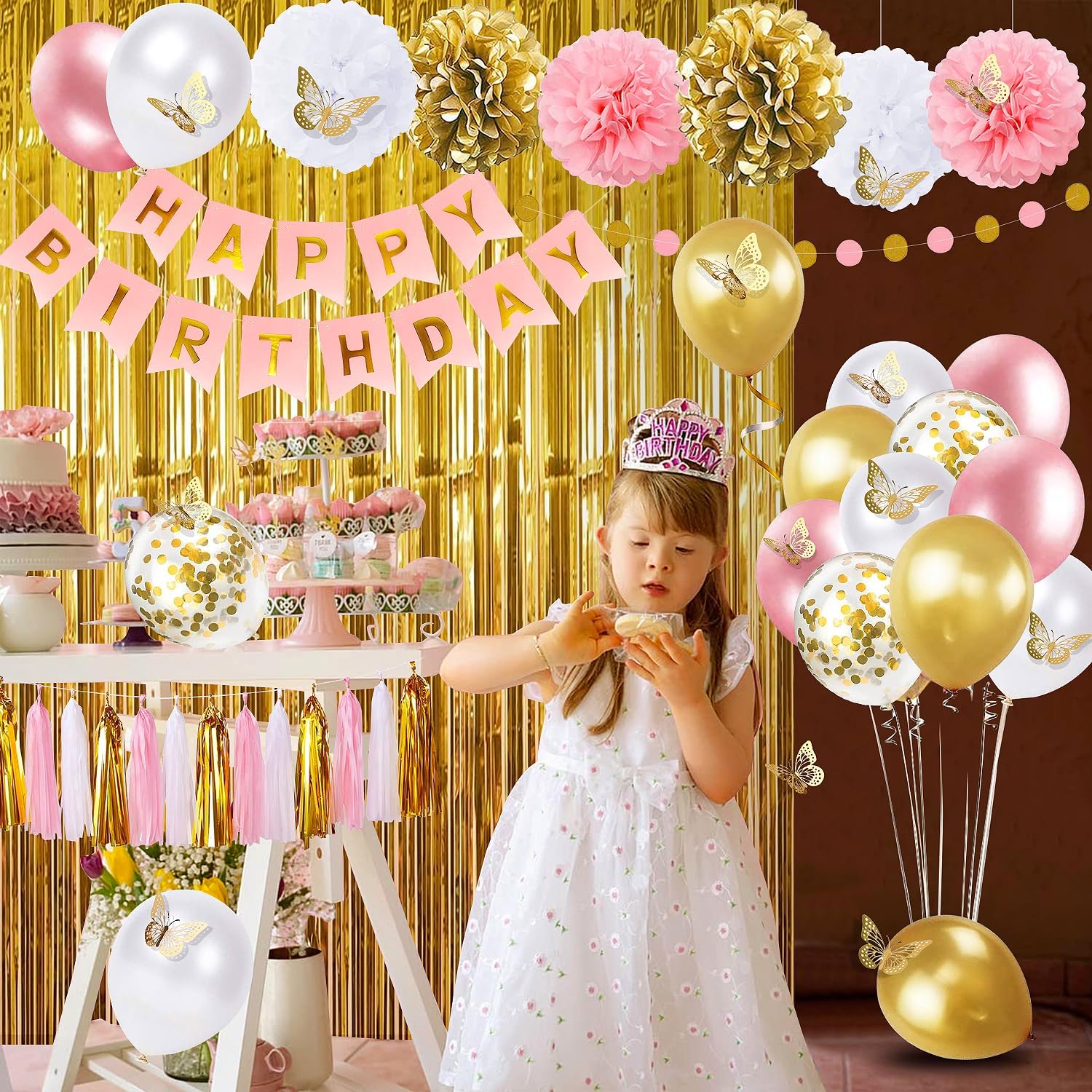 Detalle de Pink and Gold Birthday Party Decorations