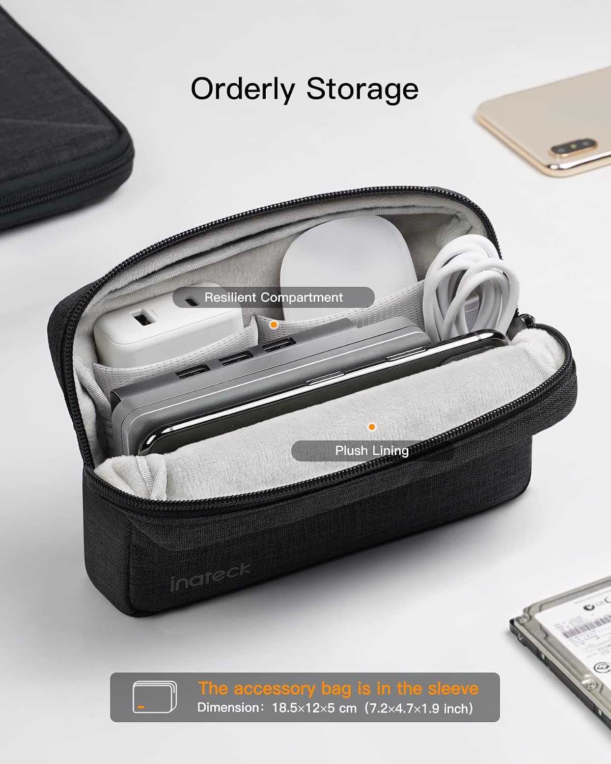 Thumbnail 4 de Inateck 13.3 inch Shockproof EVA Laptop Sleeve with Accessory Bag (Compatible with 14" MacBook Pro/Max 2021–2026, 13" MacBook Air/Pro 2012–2017)