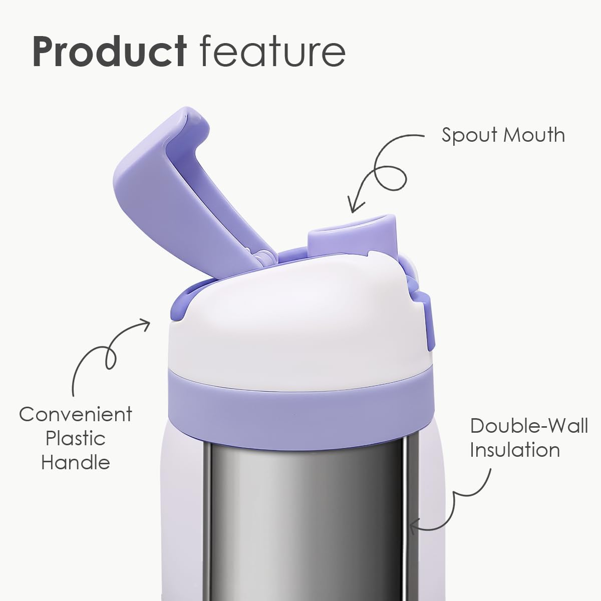 Detalle de SANDJEST SJ-DW-SS-WB32PB 32oz Halloween Witch Stainless Steel Water Bottle