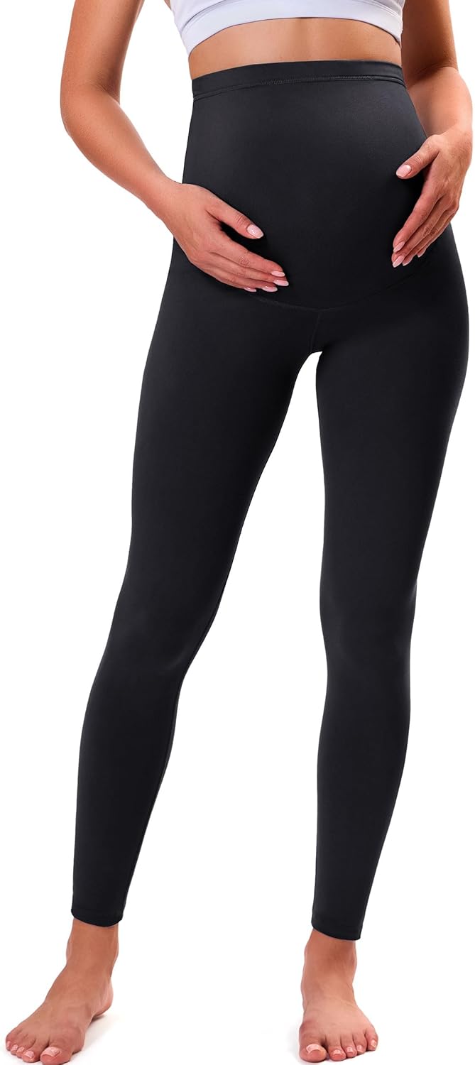 Thumbnail 1 de VALANDY Creamlush maternity leggings with over-bump support (adjustable high waist)