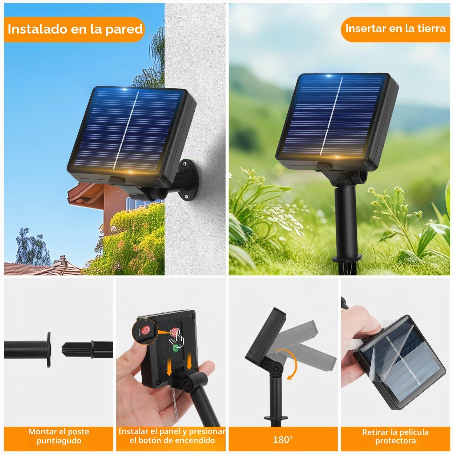 Thumbnail 5 de Hoteril Guirnalda de Luces Solares LED Exterior 51 m – 150 LEDs (3×17 m), IP65, 8 modos con memoria