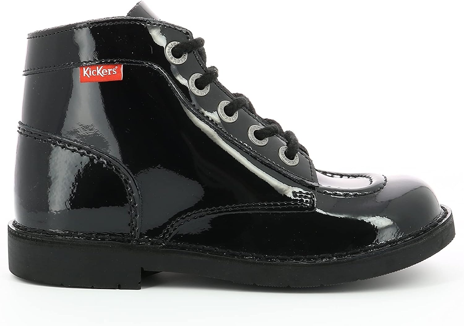Detalle de Kickers Col Bottillon Fille Noir 34 — Confort et style enfant, fermeture par cordons