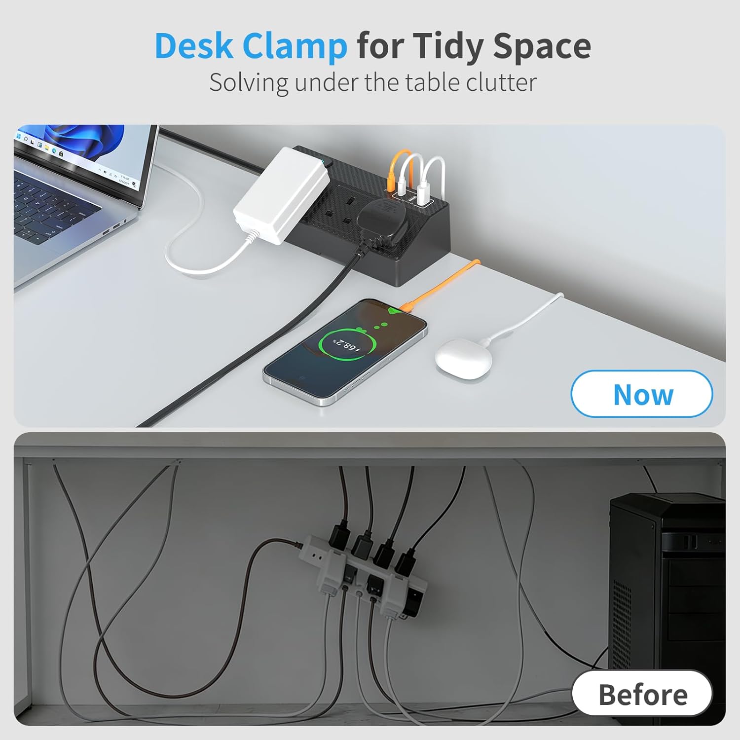 Thumbnail 4 de HAFINO Desk Power Socket with USB-C Slots – 7-in-1 Desk Extension Lead