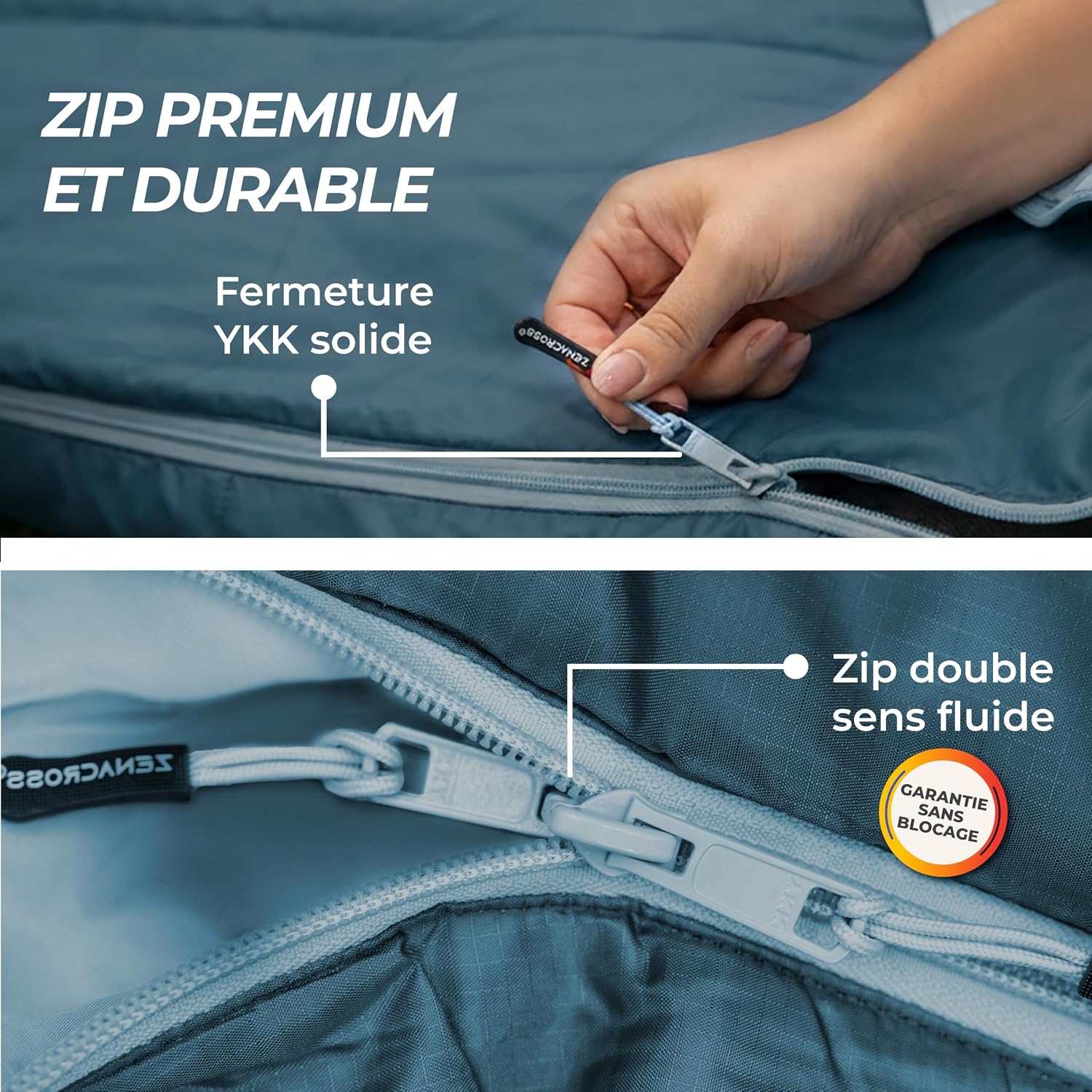 Thumbnail 4 de Zenacross Sac de couchage adulte été ultra léger 1 personne (900 g) — compact pour camping, bivouac et randonnée