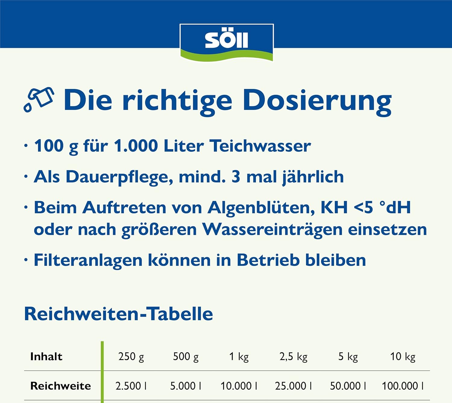 Detalle de Söll TeichFit 10 kg – Grundpflegemittel zur Teichwasseraufbereitung und Stabilisierung