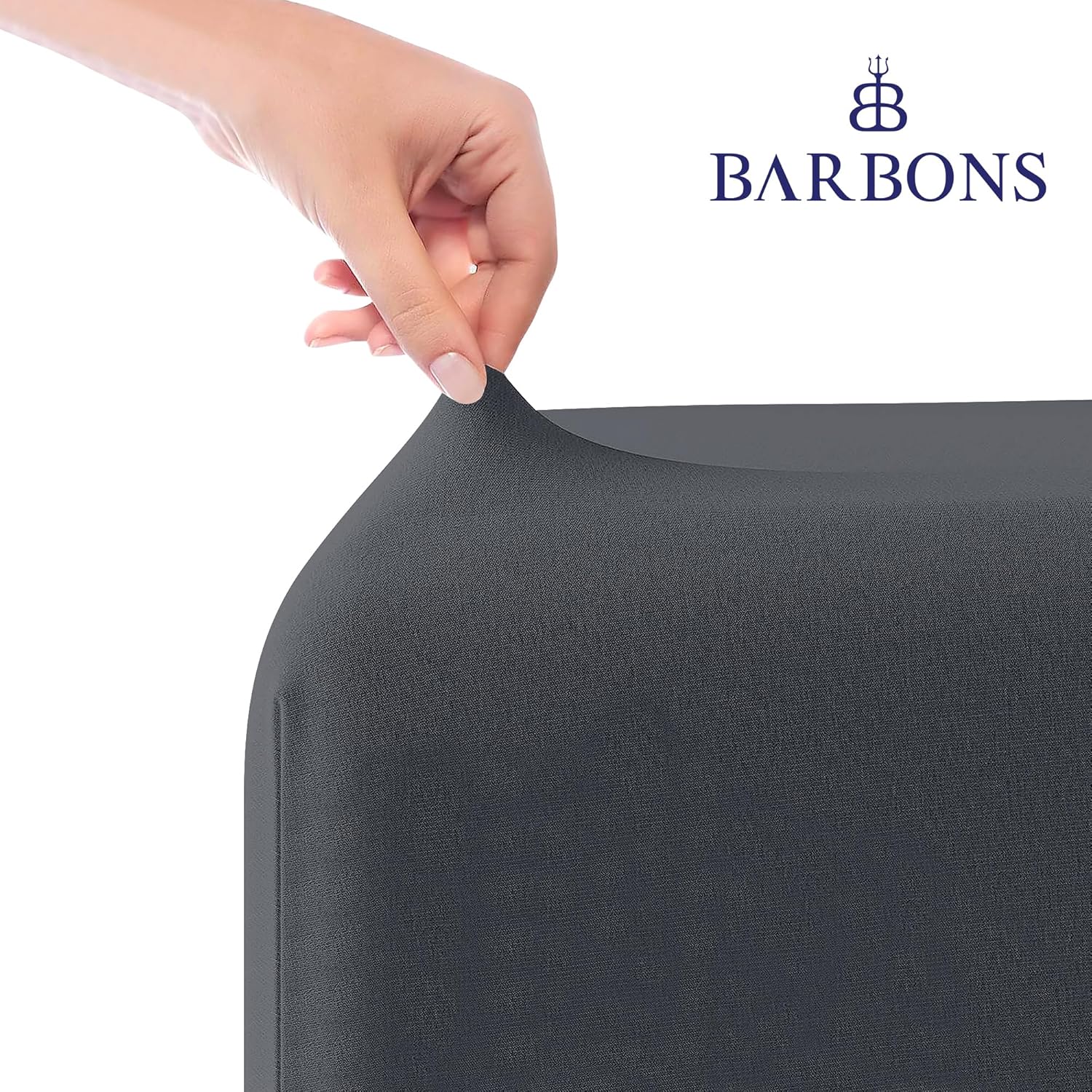 Thumbnail 1 de BARBONS Spannbettlaken 120x200 cm – 100% Baumwolle, Jersey, Oeko-Tex, Dunkelgrau