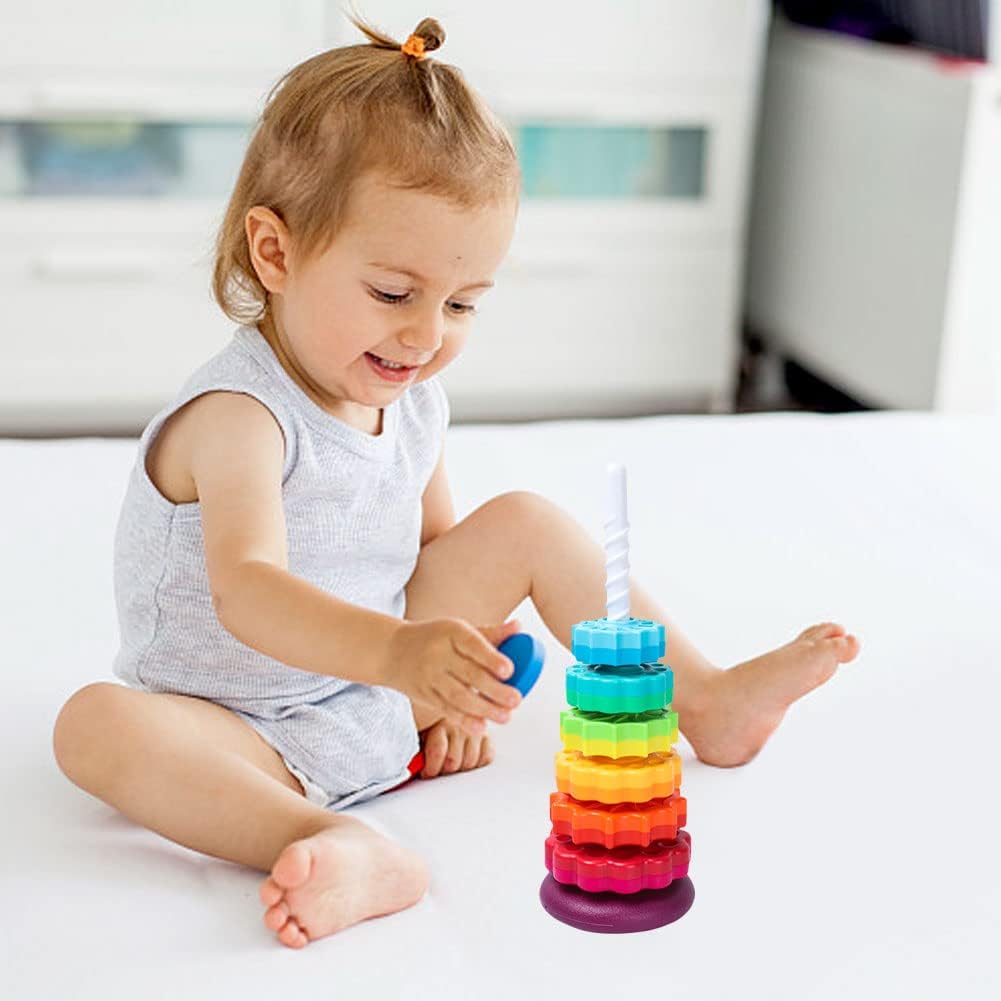 Thumbnail 6 de Baby Spinning Toy Rainbow Stacking 6pcs