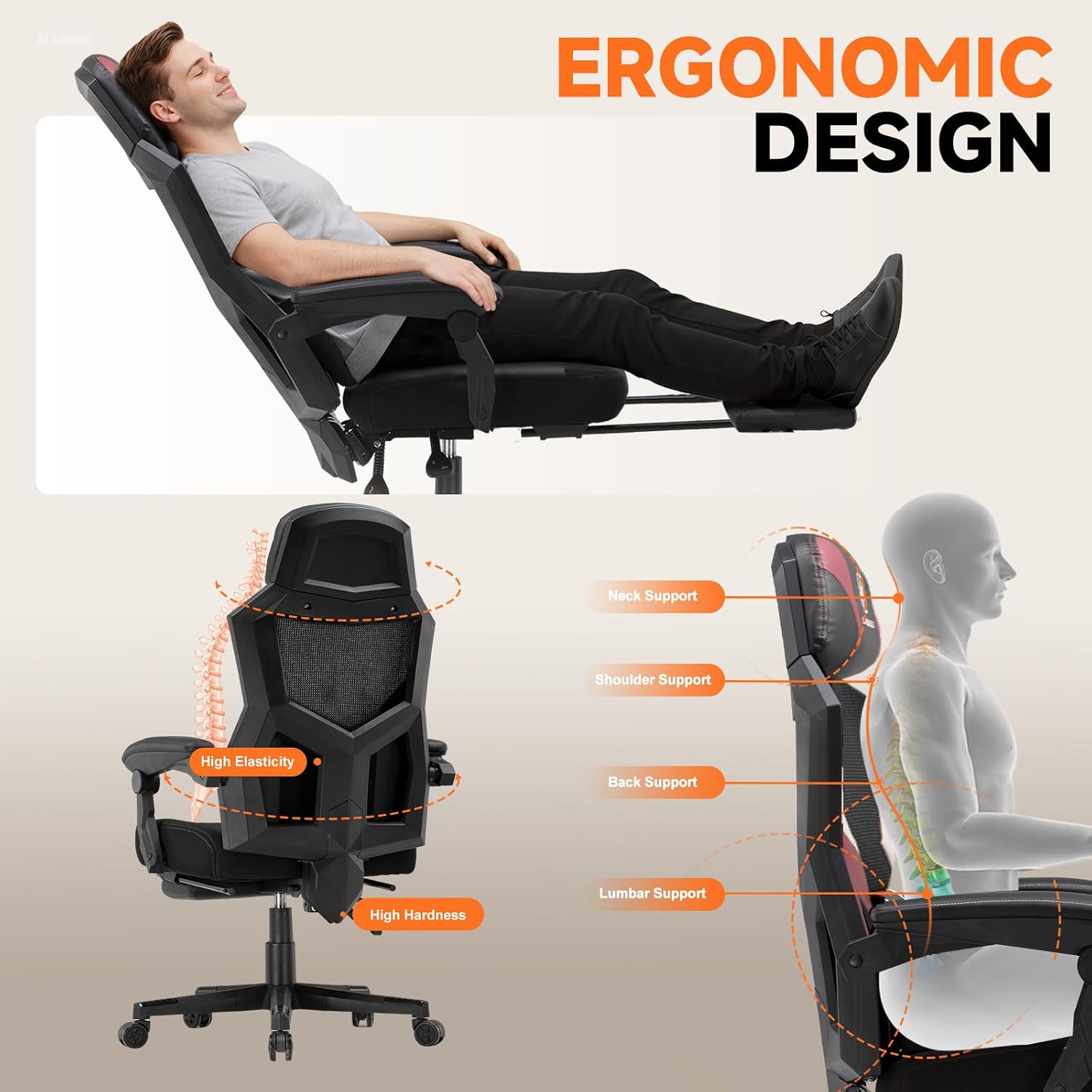 Detalle de GTPLAYER Gaming Chair with Mesh