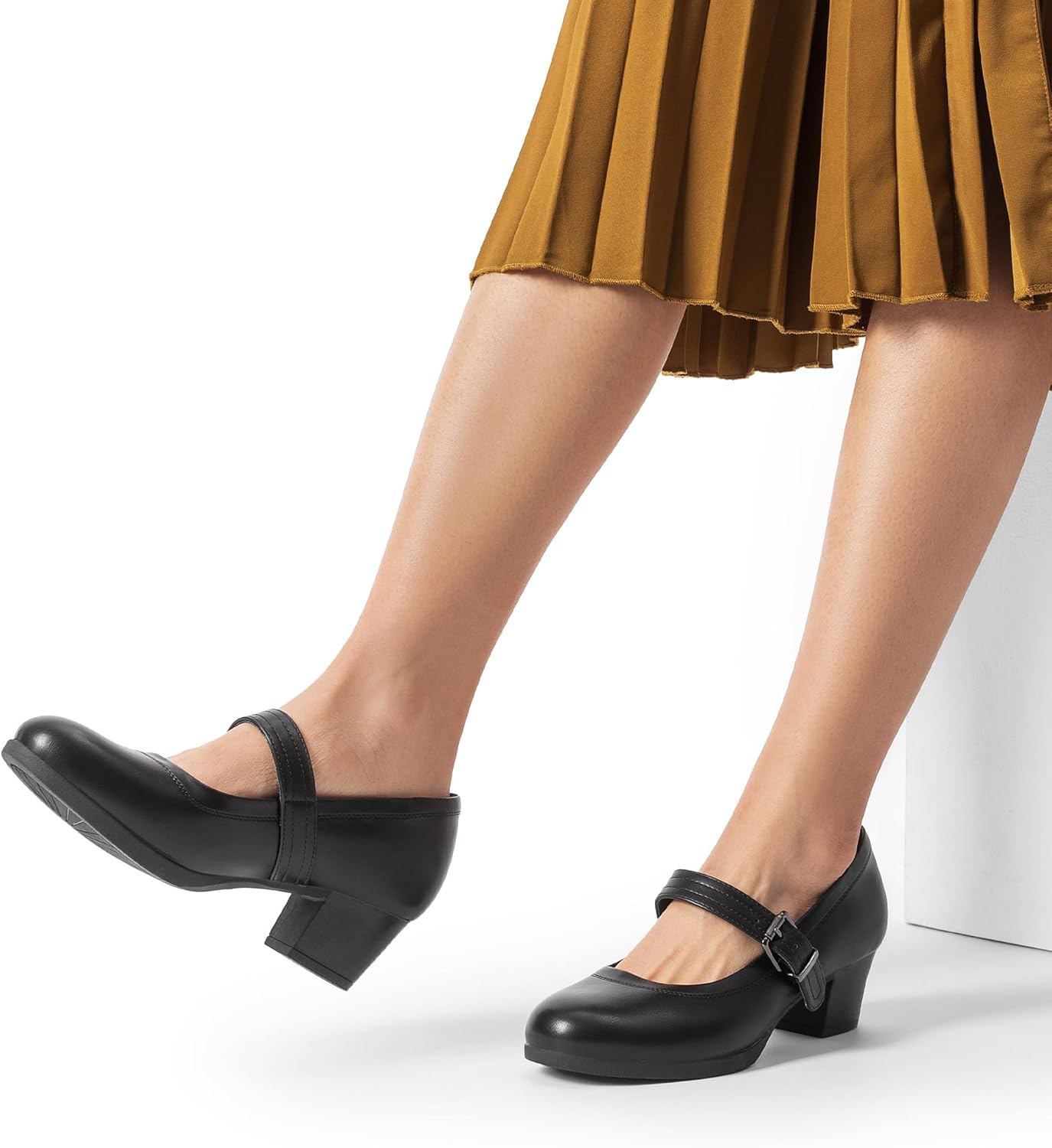 Thumbnail 2 de DREAM PAIRS Damen Mary Janes Pumps mit Chunky High Heel – komfortabler Absatz-Glanz für den Alltag