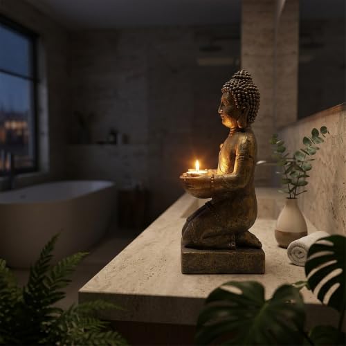 Thumbnail 4 de INtrenDU Figura de Buda con portavelas de 39 cm — Bronce