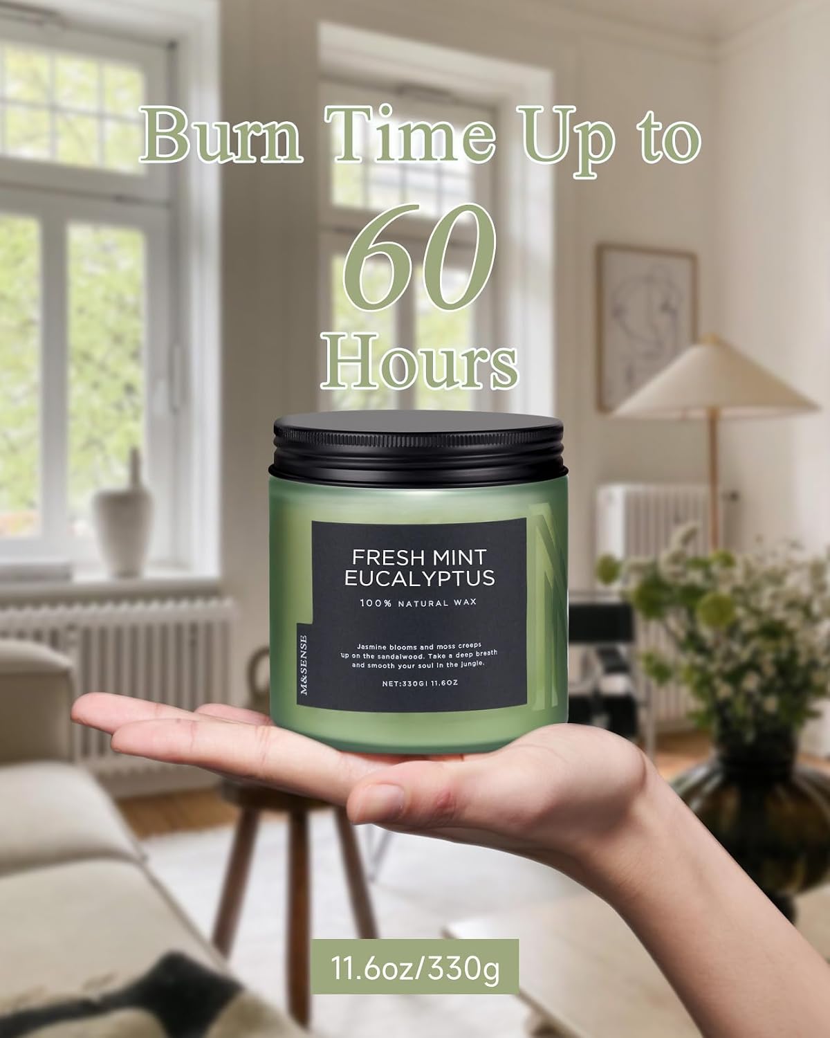 Detalle 2 de M&SENSE Eucalyptus Mint Soy Candle 330g