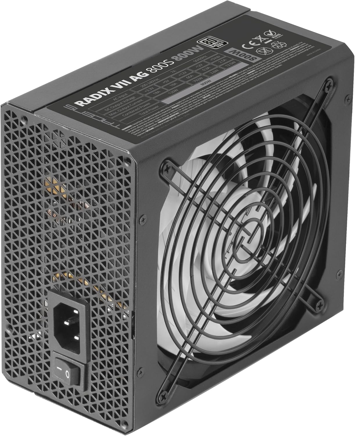 Detalle 2 de Tacens RADIX VII AG 800S ATX Power Supply, 800W, 80 Plus Silver