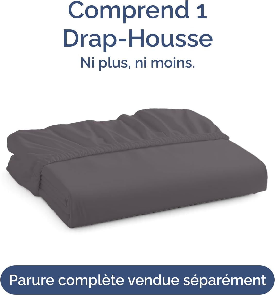 Thumbnail 3 de CGK Unlimited Drap housse gris foncé 90x200 cm, bonnet 30 cm (microfibre polyester brossé) certifié OEKO-TEX