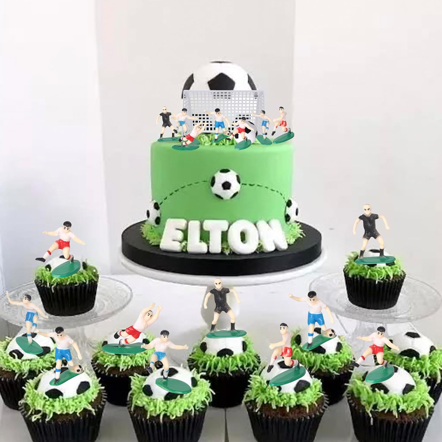 Detalle de Xsstarmi 10 Pack Football Sports 3D Cake Topper – Party Cake Decorations for Soccer and Football Themes