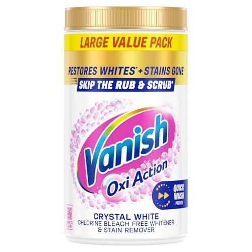 Detalle de Vanish Crystal White Stain Remover Powder, 1.41kg – Oxi Action for Quick Wash