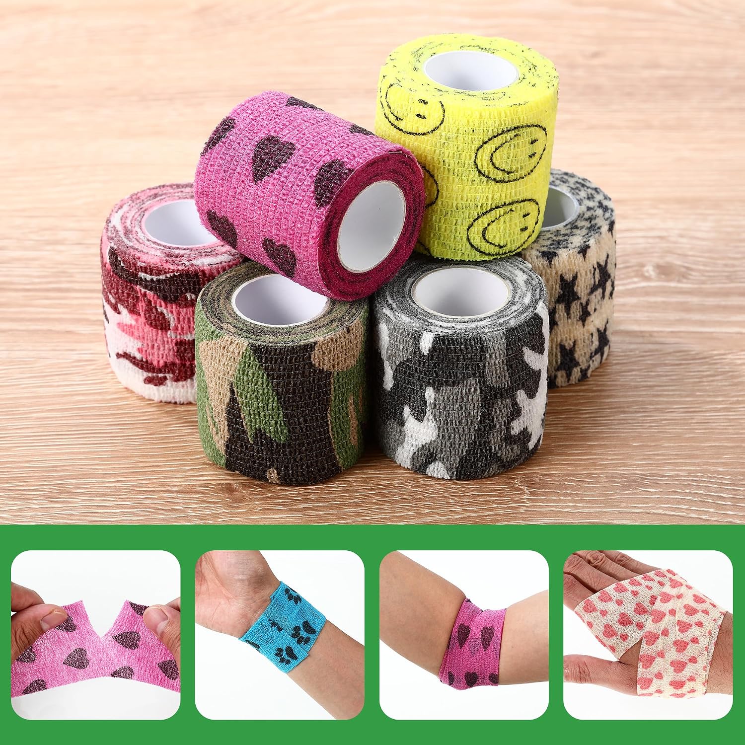 Detalle de Benda Elastica Autoadesiva per Bendaggi Animali – 12 Rotoli 5 cm x 4,5 m