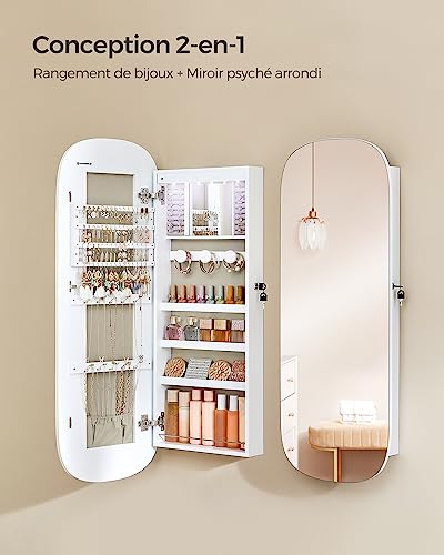 Thumbnail 9 de SONGMICS Armoire à Bijoux avec Miroir LED et Serrure – JJC026W01