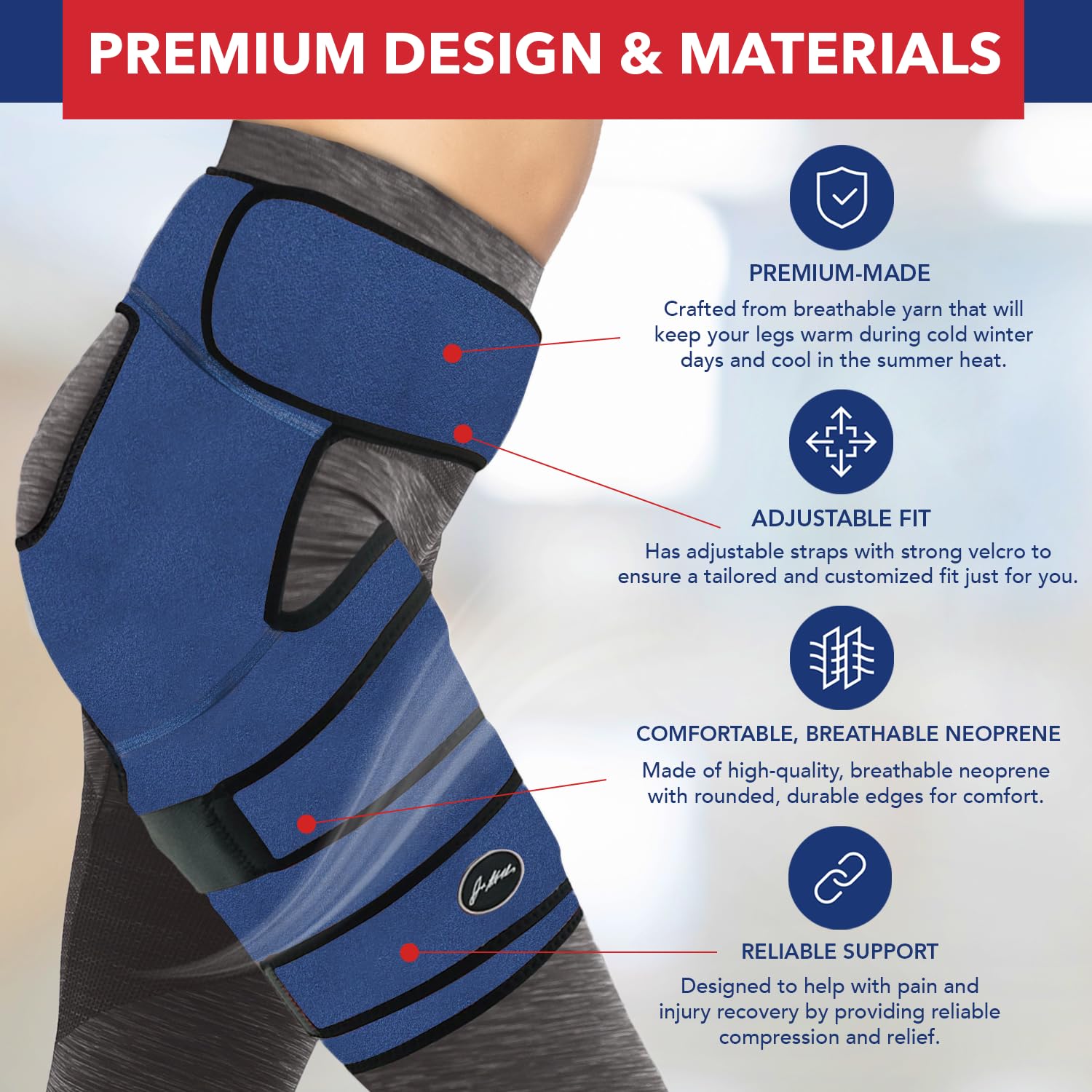 Detalle 2 de Doctor Developed Stabilizing Hip Brace for Women & Men – Right Leg, Sm Navy